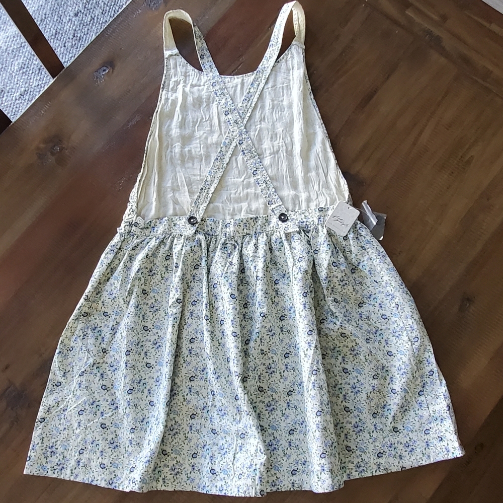 Free People Petunia Mini Overall Dress, Purple Floral, Size Large, NWT - Picture 4 of 16